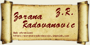 Zorana Radovanović vizit kartica